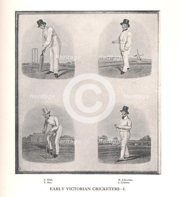 Early Victorian cricketers, 19th century (1912). Creator: Unknown.