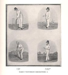 Early Victorian cricketers, 19th century (1912). Creator: Unknown