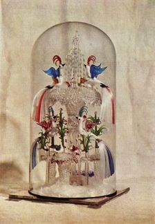 Early Victorian glass fountain with birds, mid 19th century, (1946). Creator: Unknown