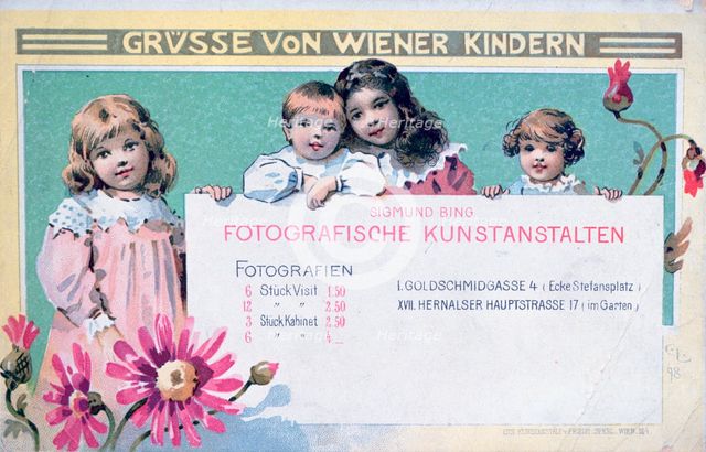 Early Viennese photographer's advertising card. Artist: Unknown