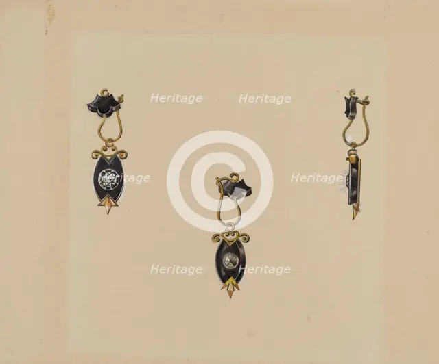 Earrings, 1935/1942. Creator: Harry Jennings.