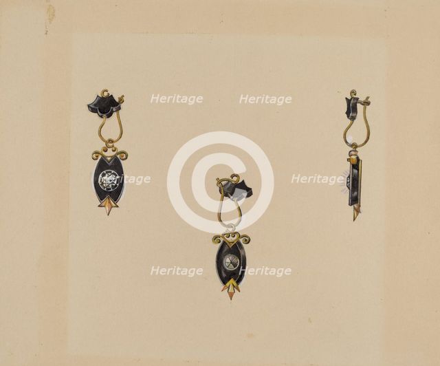 Earrings, 1935/1942. Creator: Harry Jennings.