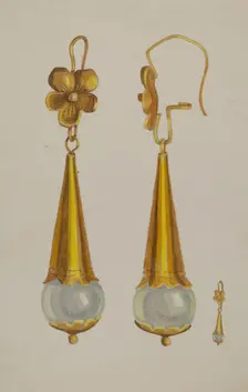 Earrings, 1935/1942. Creator: Unknown