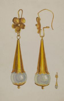 Earrings, 1935/1942. Creator: Unknown