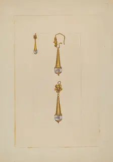 Earrings, 1935/1942. Creator: Unknown