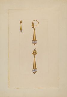 Earrings, 1935/1942. Creator: Unknown