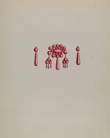 Earrings and Pendant, c. 1936. Creator: Charles Enjoian