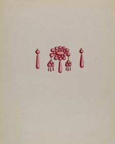 Earrings and Pendant, c. 1936. Creator: Charles Enjoian