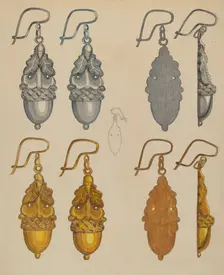 Earrings, c. 1937. Creator: Tulita Westfall