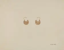 Earrings, c. 1937. Creator: Vera Van Voris