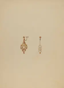 Earrings, c. 1937. Creator: Vincent Burzy