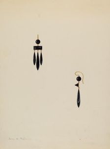 Earrings, c. 1938. Creator: John H. Tercuzzi