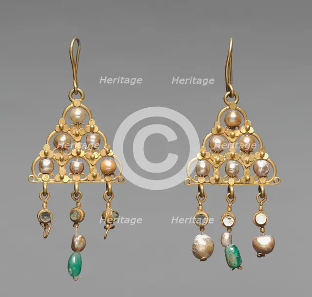 Earrings (pair), 600s. Creator: Unknown.