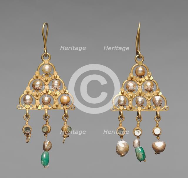 Earrings (pair), 600s. Creator: Unknown.