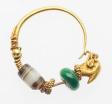 Earring with Dolphin Head Finial, 3rd-2nd century BCE. Creator: Unknown