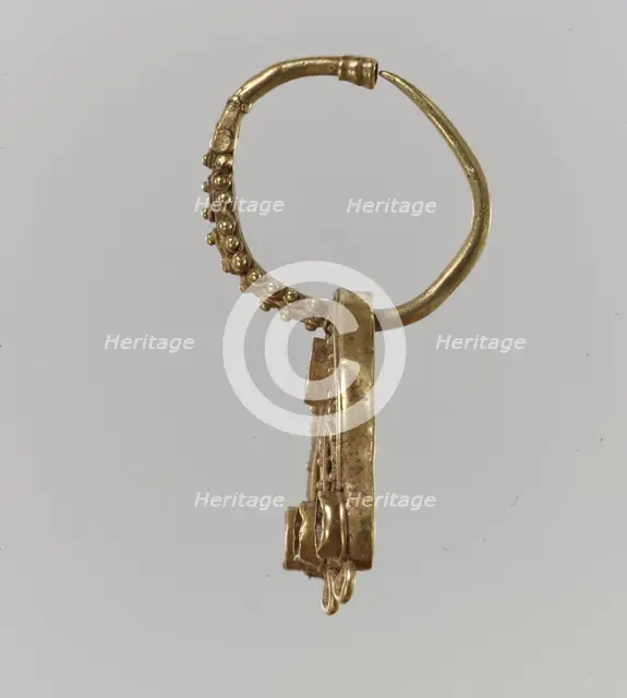 Earring, Byzantine or Langobardic, 6th-7th century. Creator: Unknown.