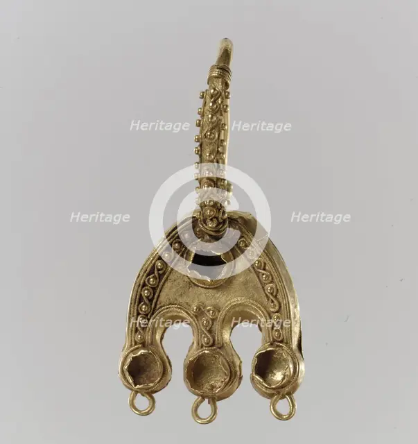Earring, Byzantine or Langobardic, 6th-7th century. Creator: Unknown.