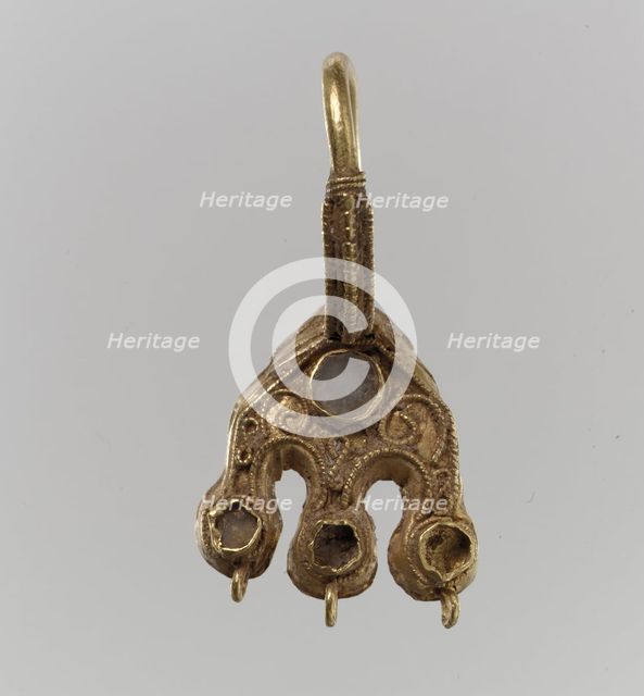 Earring, Byzantine or Langobardic, 6th-7th century. Creator: Unknown.