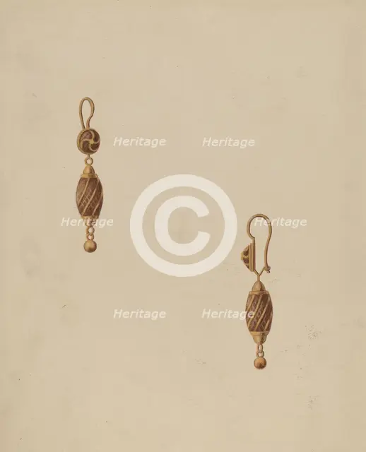 Earring, c. 1936. Creator: Bertha Semple.