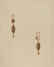 Earring, c. 1936. Creator: Bertha Semple