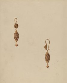 Earring, c. 1936. Creator: Bertha Semple