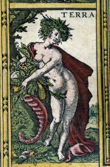 Earth coloured engraving from the book Le Theatre du monde or Nouvel Atlas 1645, created…