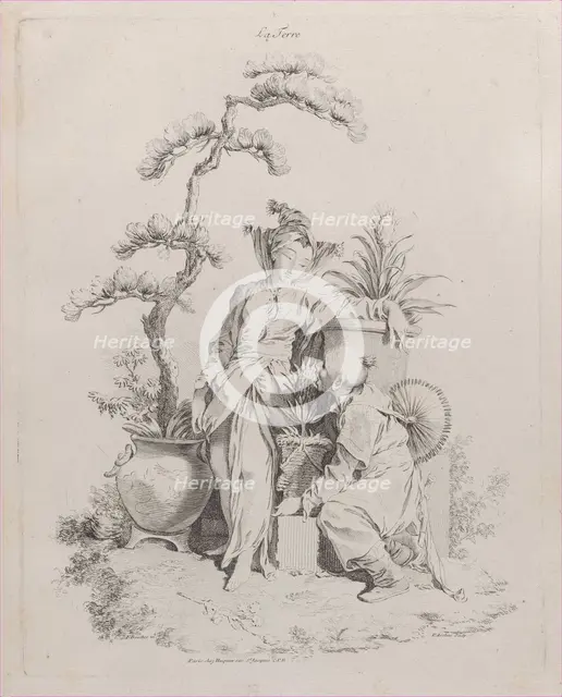 Earth, from The Four Elements, 1738-49. Creator: Pierre Alexandre Aveline.