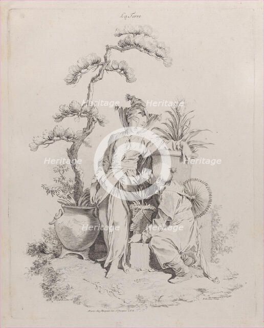 Earth, from The Four Elements, 1738-49. Creator: Pierre Alexandre Aveline.