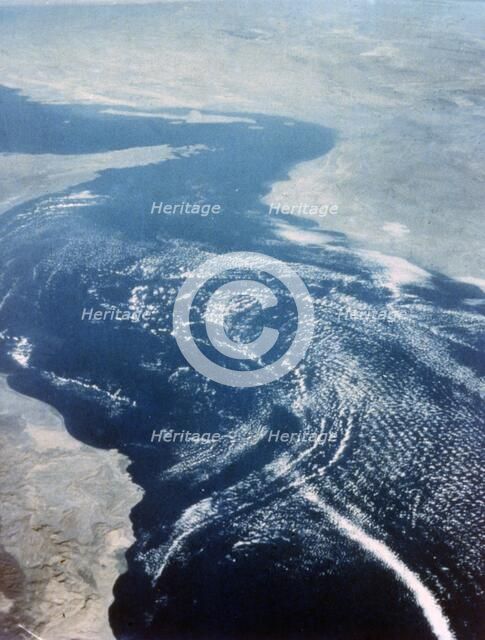 Earth from space - the Gulf of Oman and Strait of Hormuz, second Space Shuttle flight, 1981. Creator: NASA.