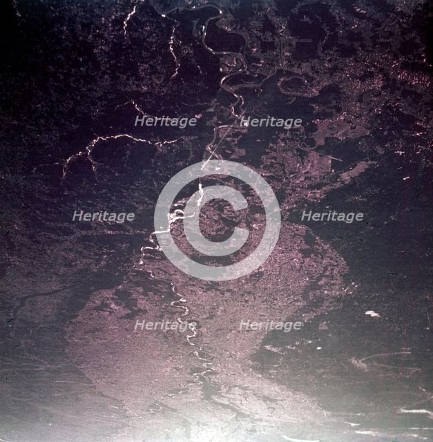 Earth from space - the Mississippi River in Louisiana, USA, c1980s.  Creator: NASA.