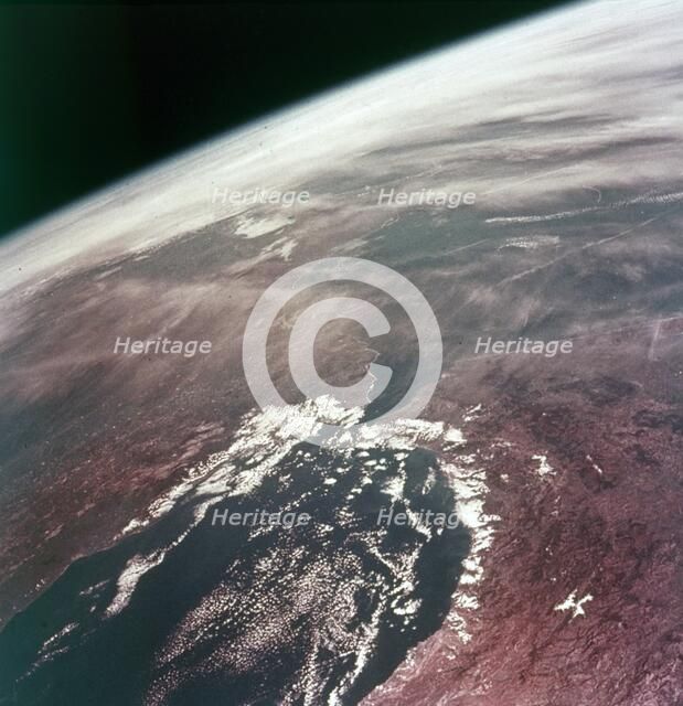Earth from space - the Straits of Gibraltar, c1980s. Creator: NASA.