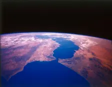 Earth from space - the Straits of Gibraltar, c1980s. Creator: NASA