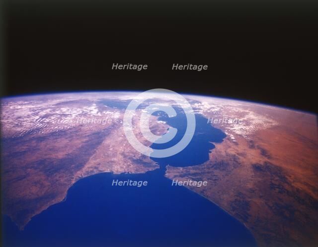 Earth from space - the Straits of Gibraltar, c1980s.  Creator: NASA.