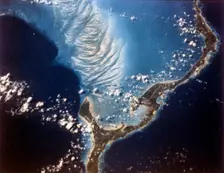 Earth from space - Eleuthera Island, Bahamas, c1980s. Creator: NASA