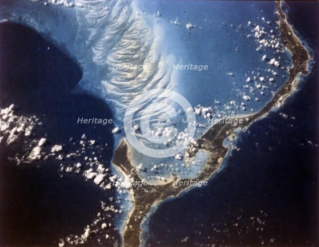 Earth from space - Eleuthera Island, Bahamas, c1980s. Creator: NASA.