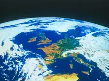 Earth from space - Europe seen from a satellite, c1980s. Creator: NASA