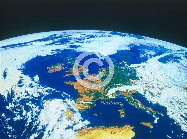 Earth from space - Europe seen from a satellite, c1980s. Creator: NASA.