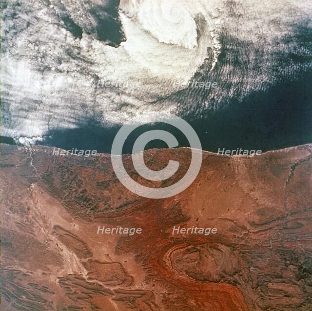 Earth from space - eye of a storm seen from Gemini 5, 1965. Creator: NASA.