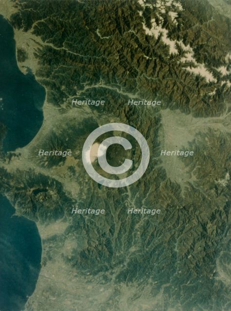 Earth from space - Mount Fujiyama volcano, Japan, second Space Shuttle flight, 1981. Creator: NASA.