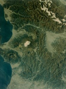 Earth from space - Mount Fujiyama volcano, Japan, second Space Shuttle flight, 1981. Creator: NASA