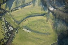 Earthwork remains of a ringwork castle, Aston Cantlow, Warwickshire, 2014. Creator: Historic England Staff Photographer