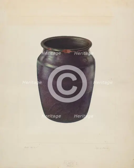 Earthen Churn, 1935/1942. Creator: Clyde L. Cheney.