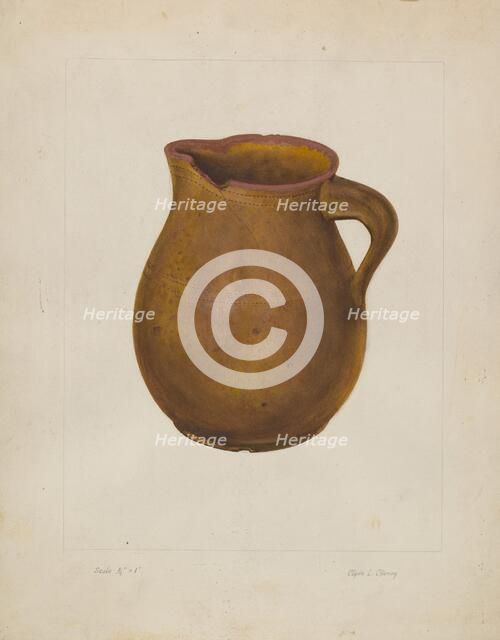Earthen Pitcher, 1935/1942. Creator: Clyde L. Cheney.