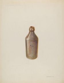 Earthenware Ale Bottle, c. 1937. Creator: Gerald Transpota