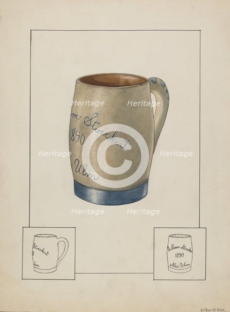 Earthenware Beer Mug, c. 1938. Creator: Wilbur M Rice.