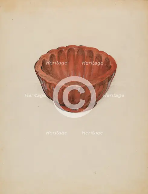 Earthenware, Jelly Mold, 1935/1942. Creator: Ruth Bialostosky.