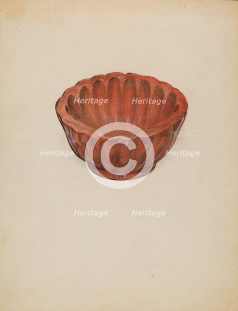 Earthenware, Jelly Mold, 1935/1942. Creator: Ruth Bialostosky.