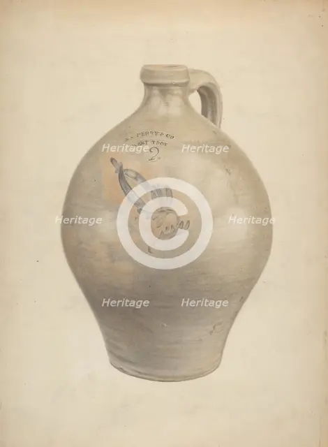 Earthenware Jug, c. 1937. Creator: L. Vladimar Fischer.