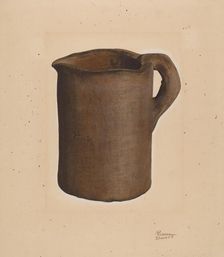 Earthenware Pitcher, c. 1938. Creator: Richard Barnett