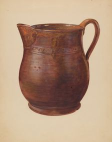 Earthenware Pitcher, c. 1940. Creator: Mina Lowry